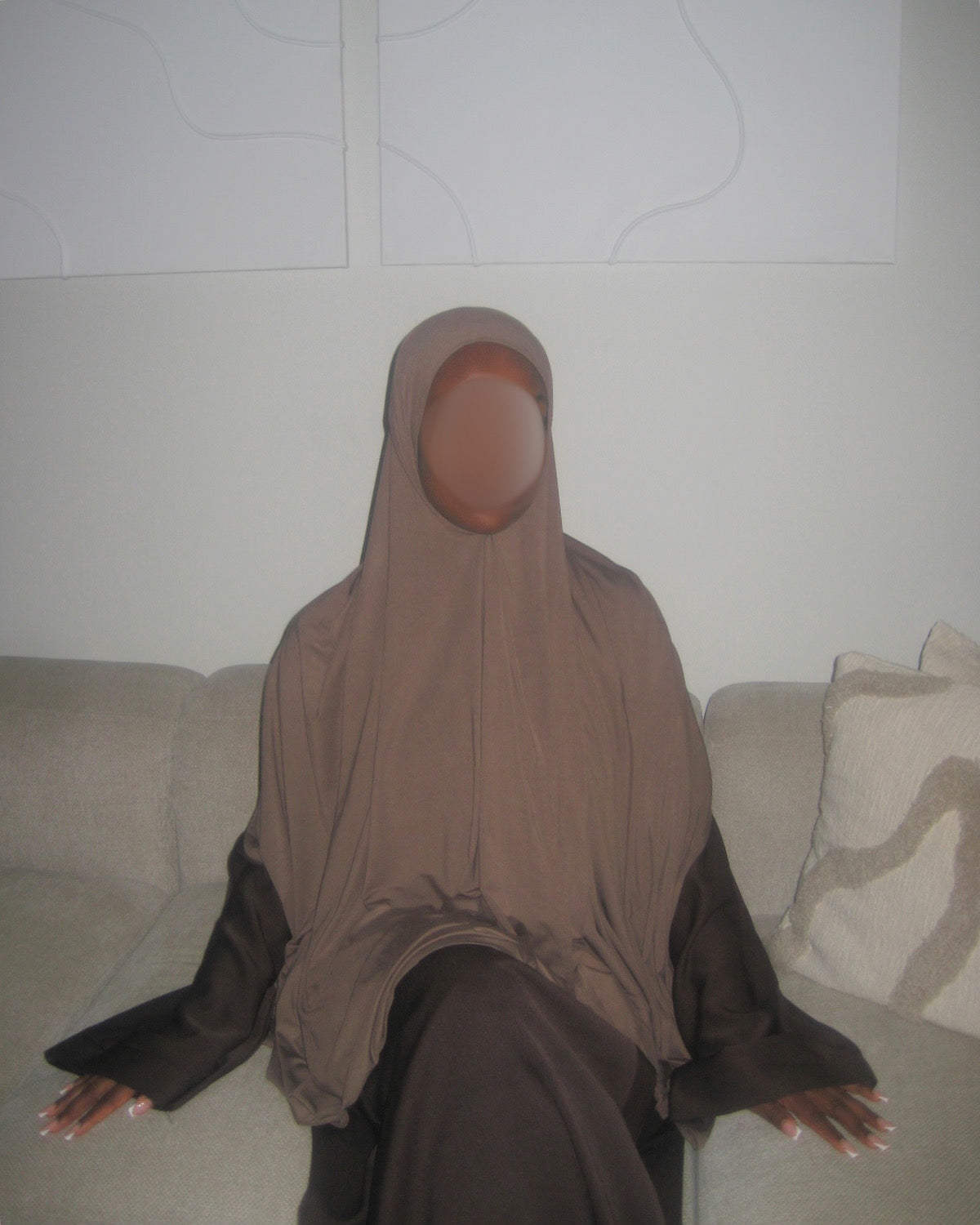 brown premium bamboo jersey hijab