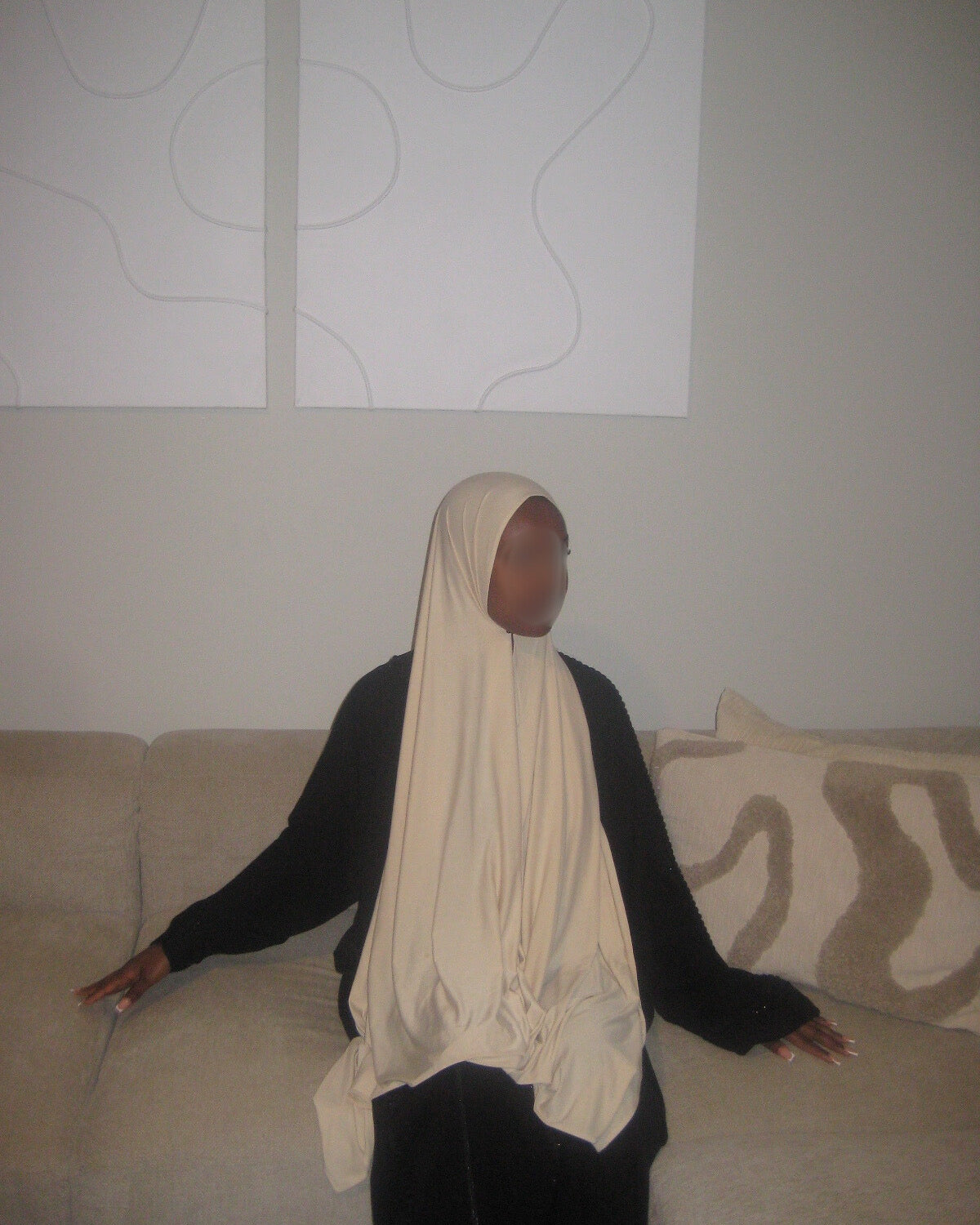 cream premium bamboo jersey hijab