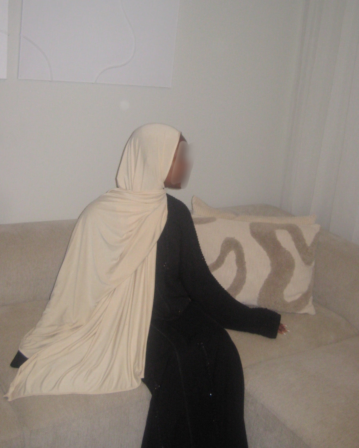 cream premium bamboo jersey hijab