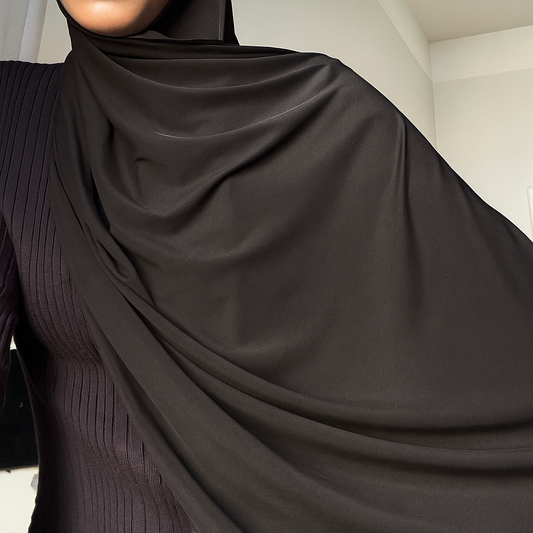 svart premium bamboo jersey hijab 180x70 cm mjuk klassisk hijab