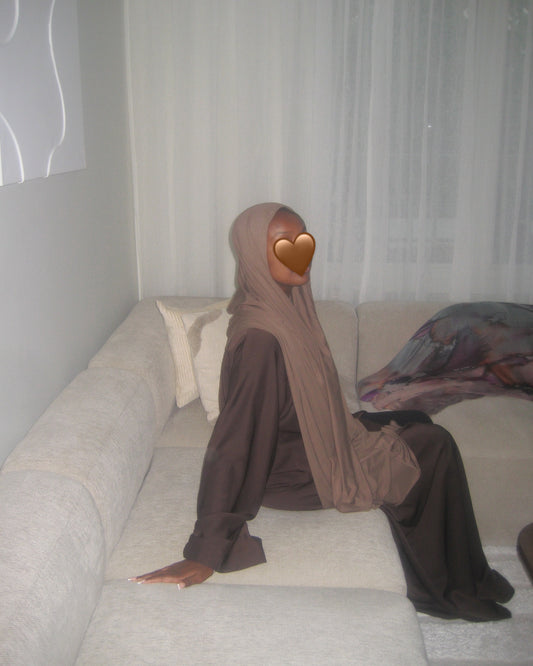 brown premium bamboo jersey hijab