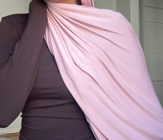 soft pink premium bamboo jersey hijab
