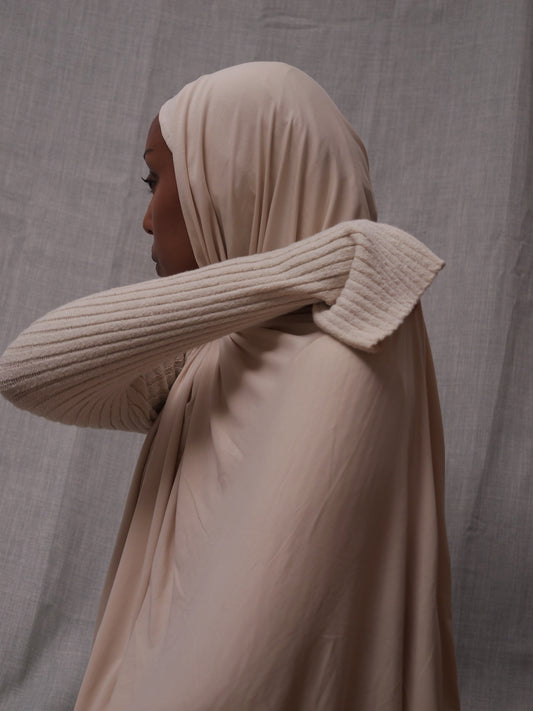 cream premium bamboo jersey hijab