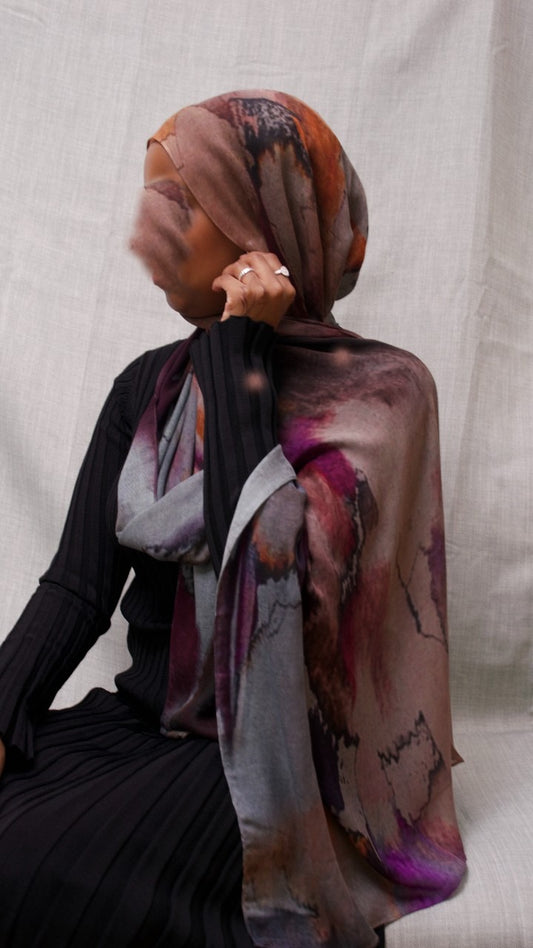 watercolour modal hijab